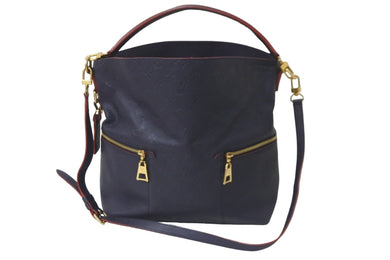 LOUIS VUITTON ルイヴィトン ショルダーバッグ M44014 メリー モノグラムアンプラント レザー ネイビー 良品 中古 58145