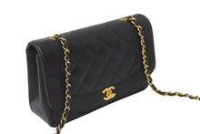 Load image into Gallery viewer, CHANEL シャネル ショルダーバッグ ダイアナ 25 2番台 ラムスキン ブラック ゴールド金具 美品 中古 58151