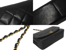Load image into Gallery viewer, CHANEL シャネル ショルダーバッグ ダイアナ 25 2番台 ラムスキン ブラック ゴールド金具 美品 中古 58151