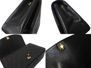 CHANEL シャネル ショルダーバッグ ダイアナ 25 2番台 ラムスキン ブラック ゴールド金具 美品 中古 58151
