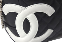 Load image into Gallery viewer, CHANEL シャネル ショルダーバッグ カンボンライン 11番台 カーフスキン ブラック ホワイト シルバー金具 美品 中古 58152