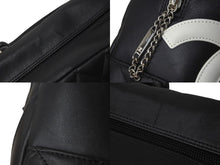 Load image into Gallery viewer, CHANEL シャネル ショルダーバッグ カンボンライン 11番台 カーフスキン ブラック ホワイト シルバー金具 美品 中古 58152