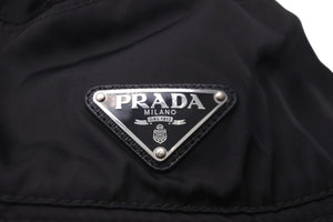 PRADA プラダ バケットハット 帽子 ブラックナイロン 三角ロゴプレート サイズL 良品 中古 58190 