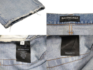 BALENCIAGA バレンシアガ デニムパンツ 3WAY 18SS ブルー コットン サイズ30 509126 TYE14 良品 中古 58192
