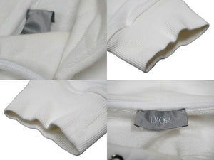 Dior ディオール スウェットプルオーバーパーカー ビー 刺繍 033J605G0531 ホワイト M コットン 美品 中古 58206