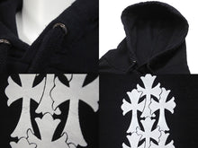 Load image into Gallery viewer, CHROME HEARTS クロムハーツ パーカー フーディー クロス セメタリークロス ブラック サイズM 美品 中古 58215