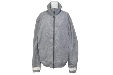 LOUIS VUITTON ルイヴィトン モックネックフルジップジャケット グレー コットン シルバー金具 良品 中古 58216