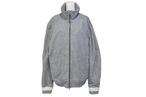 LOUIS VUITTON ルイヴィトン モックネックフルジップジャケット グレー コットン シルバー金具 良品 中古 58216