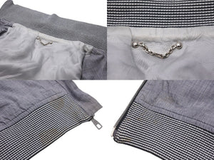 LOUIS VUITTON ルイヴィトン モックネックフルジップジャケット グレー コットン シルバー金具 良品 中古 58216