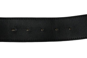 ルイヴィトン LOUIS VUITTON サンチュール ジーンズ ベルト M6812 ブラック シルバーバックル 良品 中古 58221