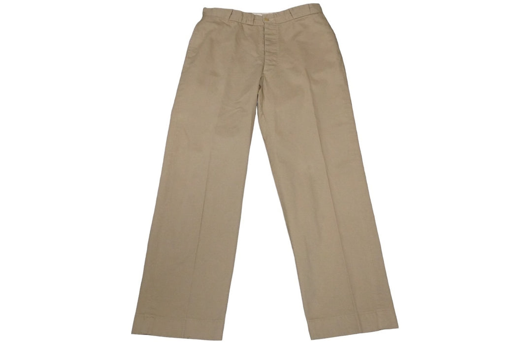 AtLast&Co アットラスト チノパンツ タックパンツ ベージュ コットン ボタンフライ ベルトループ付き 美品 中古 58245 