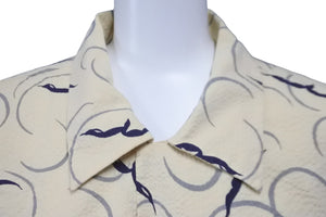 butcher products ブッチャー プロダク 長袖シャツ タグなし ベージュ ネイビーブルー 16 1/2 美品 中古 58246