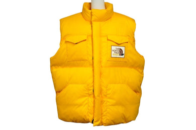 GUCCI×THE NORTH FACE グッチ×ザノースフェイス ダウンベスト イエローレッド プリント 663761 XAAC2 サイズXL 美品 中古 58249 