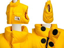 画像をギャラリービューアに読み込む, GUCCI×THE NORTH FACE グッチ×ザノースフェイス ダウンベスト イエローレッド プリント 663761 XAAC2 サイズXL 美品 中古 58249 