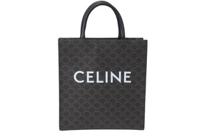 極美品 CELINE セリーヌ バーティカルカバ ハンドバッグ ブラウン 191542BZK.04LU キャンバス カーフスキン 中古 58253