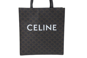 極美品 CELINE セリーヌ バーティカルカバ ハンドバッグ ブラウン 191542BZK.04LU キャンバス カーフスキン 中古 58253