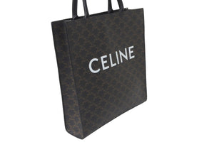 極美品 CELINE セリーヌ バーティカルカバ ハンドバッグ ブラウン 191542BZK.04LU キャンバス カーフスキン 中古 58253