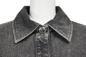 極美品 CHANEL シャネル ジャケット デニムジャケット ココマーク レディース P74033V65658 グレー系 シルバー金具 中古 58269