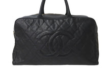 Load image into Gallery viewer, CHANEL シャネル ボストンバッグ ボーリングボストンバック キャビアスキン 8番台 ブラック ゴールド金具 良品 中古 58274