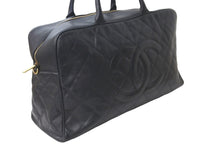 Load image into Gallery viewer, CHANEL シャネル ボストンバッグ ボーリングボストンバック キャビアスキン 8番台 ブラック ゴールド金具 良品 中古 58274