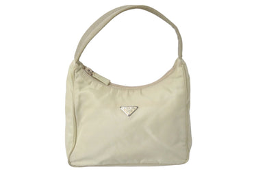 PRADA プラダ ハンドバッグ ワンショルダー ホーボー テスート ナイロン ベージュ トライアングルロゴ 良品 中古 58287 