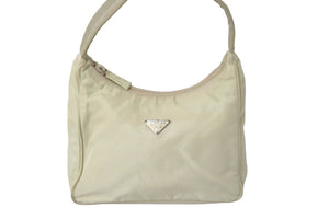 PRADA プラダ ハンドバッグ ワンショルダー ホーボー テスート ナイロン ベージュ トライアングルロゴ 良品 中古 58287 