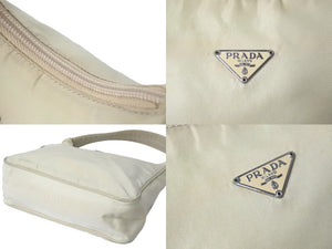 PRADA プラダ ハンドバッグ ワンショルダー ホーボー テスート ナイロン ベージュ トライアングルロゴ 良品 中古 58287 