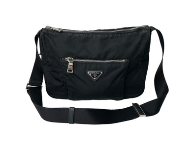 PRADA プラダ ショルダーバッグ ネロ ブラック テスート ナイロン BT0758 トライアングルロゴ シルバー金具 美品 中古 58288