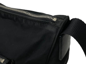PRADA プラダショルダーバッグ ネロ ブラック テスート ナイロン BT0758 トライアングルロゴ シルバー金具 美品 中古 58288 