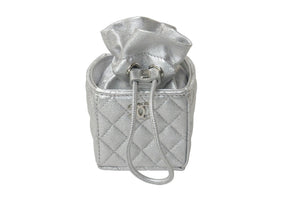 極美品 CHANEL シャネル ショルダーバッグ チェーンショルダー ラムスキン マトラッセ 31番台 メタリックシルバー 中古 58294
