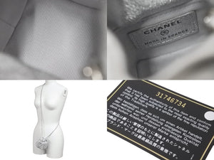 極美品 CHANEL シャネル ショルダーバッグ チェーンショルダー ラムスキン マトラッセ 31番台 メタリックシルバー 中古 58294