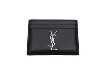 画像をギャラリービューアに読み込む, SAINT LAURENT サンローラン カードケース パスケース レザー 4856310SX0E シルバー金具 美品 中古 58296 