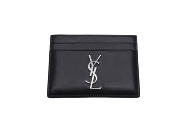 SAINT LAURENT サンローラン カードケース パスケース レザー 4856310SX0E シルバー金具 美品 中古 58296 