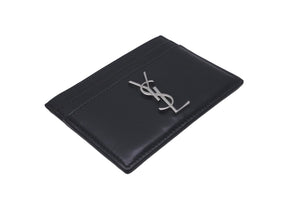 SAINT LAURENT サンローラン カードケース パスケース レザー 4856310SX0E シルバー金具 美品 中古 58296 