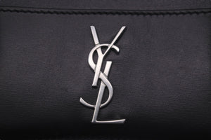 SAINT LAURENT サンローラン カードケース パスケース レザー 4856310SX0E シルバー金具 美品 中古 58296 