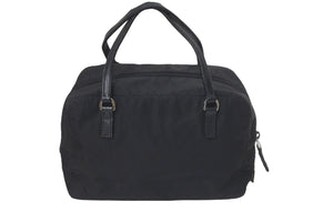 PRADA プラダ ハンドバッグ ビジューロゴハンドバッグ BN1145 ナイロン ブラック シルバー金具 美品 中古 58301