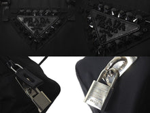 Load image into Gallery viewer, PRADA プラダ ハンドバッグ ビジューロゴハンドバッグ BN1145 ナイロン ブラック シルバー金具 美品 中古 58301