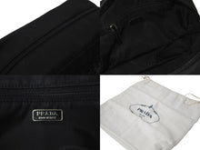 Load image into Gallery viewer, PRADA プラダ ハンドバッグ ビジューロゴハンドバッグ BN1145 ナイロン ブラック シルバー金具 美品 中古 58301