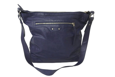 BALENCIAGA バレンシアガ クラシック デイ レザー ショルダーバッグ 272409 ネイビー 斜め掛け カバン 鞄 良品 中古 58306