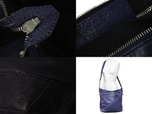 Load image into Gallery viewer, BALENCIAGA バレンシアガ クラシック デイ レザー ショルダーバッグ 272409 ネイビー 斜め掛け カバン 鞄 良品 中古 58306