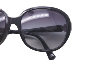 CHANEL シャネル オーバル サングラス ココマーク 5285-A 58□17 ブラック ロゴ アイウェア 小物 美品 中古 58327