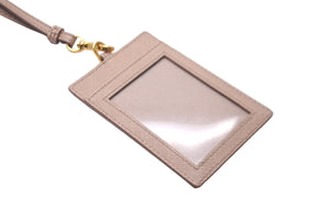 PRADA プラダ パスケース サフィアーノ 1MC007 ストラップ付き ベージュ ゴールド金具 美品 中古 58328 