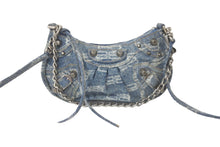 Load image into Gallery viewer, BALENCIAGA バレンシアガ ルカゴール ミニ BB デニム ショルダーバッグ 695814210E34716 ロゴ 現行 美品 中古 58336