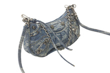 Load image into Gallery viewer, BALENCIAGA バレンシアガ ルカゴール ミニ BB デニム ショルダーバッグ 695814210E34716 ロゴ 現行 美品 中古 58336