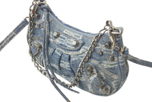 Load image into Gallery viewer, BALENCIAGA バレンシアガ ルカゴール ミニ BB デニム ショルダーバッグ 695814210E34716 ロゴ 現行 美品 中古 58336