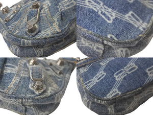 BALENCIAGA バレンシアガ ルカゴール ミニ BB デニム ショルダーバッグ 695814210E34716 ロゴ 現行 美品 中古 58336