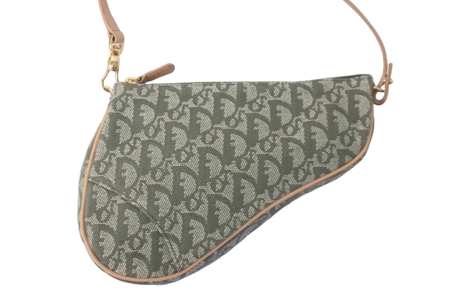 極美品 Christian Dior クリスチャンディオール トロッター サドルポーチ ワンショルダーバッグ グリーン ブラウン 中古 58338 –  Casanova Vintage