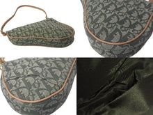 Load image into Gallery viewer, 極美品 Christian Dior クリスチャンディオール トロッター サドルポーチ ワンショルダーバッグ グリーン ブラウン 中古 58338