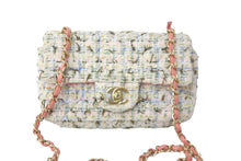 Load image into Gallery viewer, 極美品 CHANEL シャネル ツイード チェーン ショルダーバッグ 27番台 マルチカラー ピンク ココマーク ロゴ 中古 58343