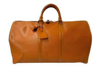 LOUIS VUITTON ルイヴィトン ボストンバッグ キーポル50 エピ M42968 ジパングゴールド ブラウン ゴールド金具 良品 中古 58353